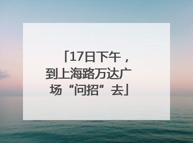 17日下午，到上海路万达广场“问招”去
