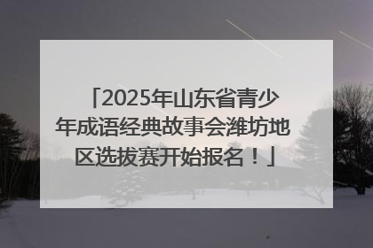 2025年山东省青少年成语经典故事会潍坊地区选拔赛开始报名！