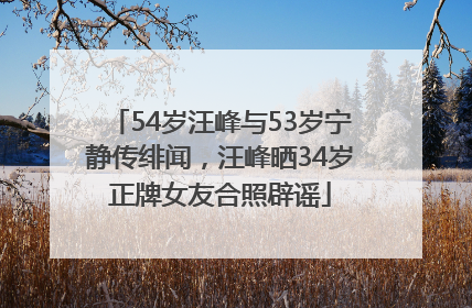 54岁汪峰与53岁宁静传绯闻，汪峰晒34岁正牌女友合照辟谣
