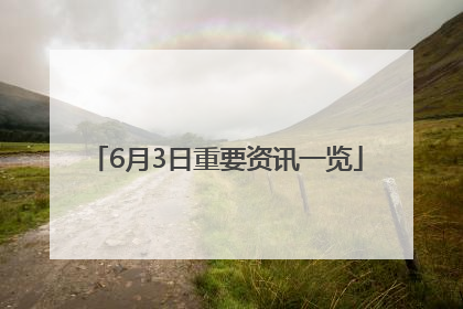 6月3日重要资讯一览