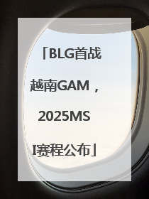 BLG首战越南GAM，2025MSI赛程公布
